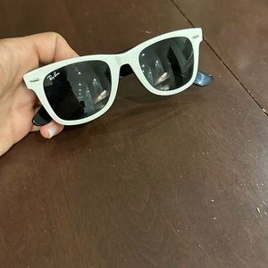 White ray ban wayfarers. Good condition